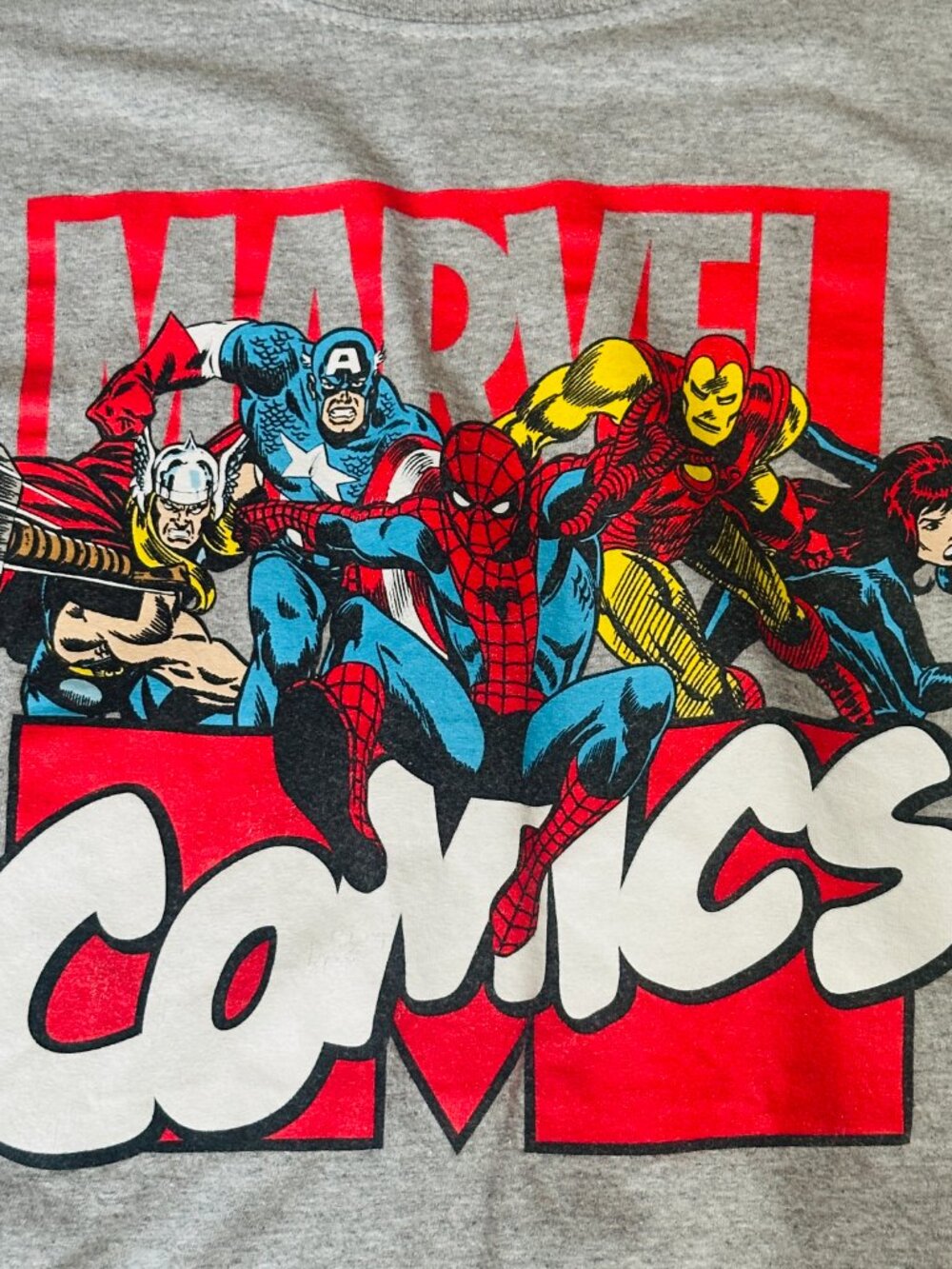 Marvel Comics T Shirt Men's Large L Grey - Large Graphic Tee Spider-Man Iron Man - Picture 3 of 8